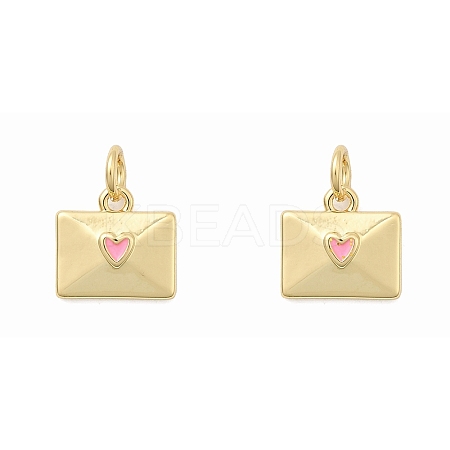 Brass Enamel Charms KK-P338-31G-02-1