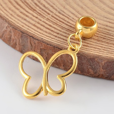 Butterfly Alloy European Dangle Charms PALLOY-JF00136-01-1