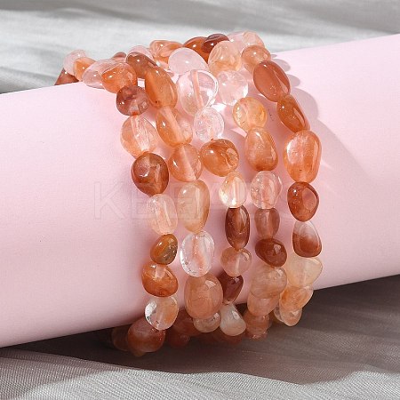 Natural Natural Red Quartz Beads Stretch Bracelets for Women BJEW-Z158-02B-02-1