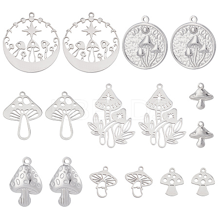 16Pcs 8 Style 201 & 304 Stainless Steel Charms STAS-SC0004-92-1