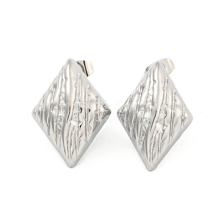 Non-Tarnish Rhombus 304 Stainless Steel Ear Studs EJEW-L290-008P-1