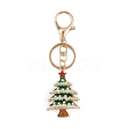 Christmas Tree Alloy Rhinestone Pendant Decoration Keychains LS-KEYC-B019-01-1