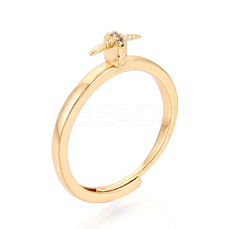 Brass Micro Pave Cubic Zirconia Cup Peg Ring Settings LS-KK-T076-07G-1