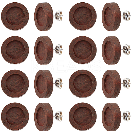 40Pcs Wooden Stud Earring Findings FIND-SC0008-96B-1