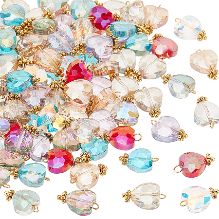 100Pcs Electroplate Glass Beads Pendants FIND-PH0008-59-1