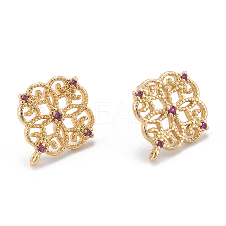Brass Stud Earring Findings KK-K251-05G-01-1