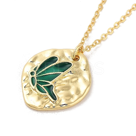 Brass Enamel Cable Chain Butterfly Pendant Necklaces NJEW-K379-01G-03-1