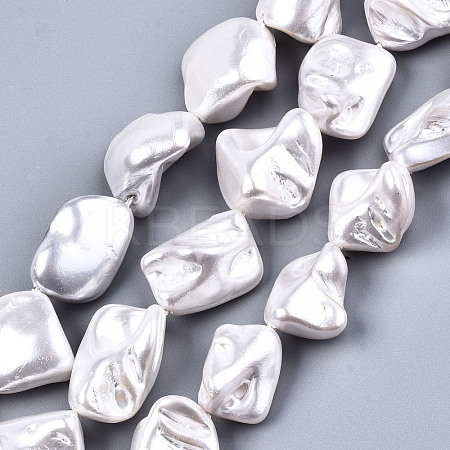 Electroplated Natural Freshwater Shell Beads Strands SHEL-R113-01F-1