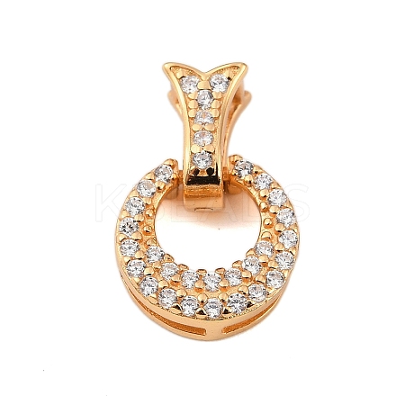 925 Sterling Silver Micro Pave Clear Cubic Zirconia Fold Over Clasps STER-P060-41G-1