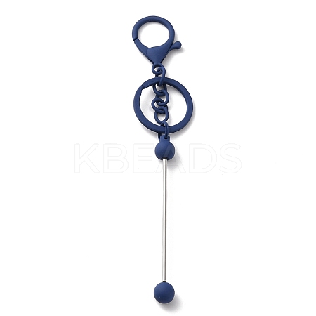 Spray Painted Alloy Bar Beadable Keychain for Jewelry Making DIY Crafts KEYC-A011-02F-1