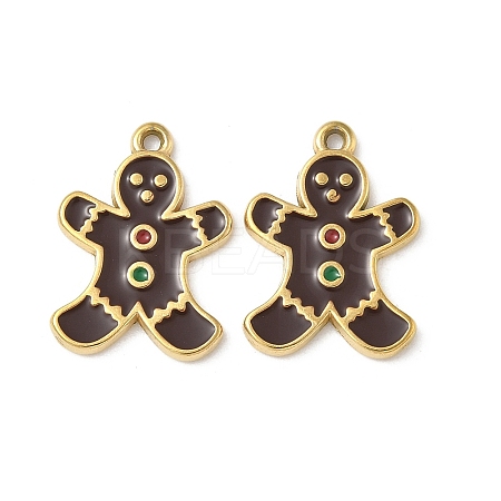 304 Stainless Steel Enamel Pendants STAS-L300-012G-42-1