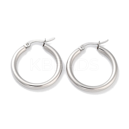 Non-Tarnish Ring 304 Stainless Steel Hoop Earrings for Women Men EJEW-B049-01B-P-1