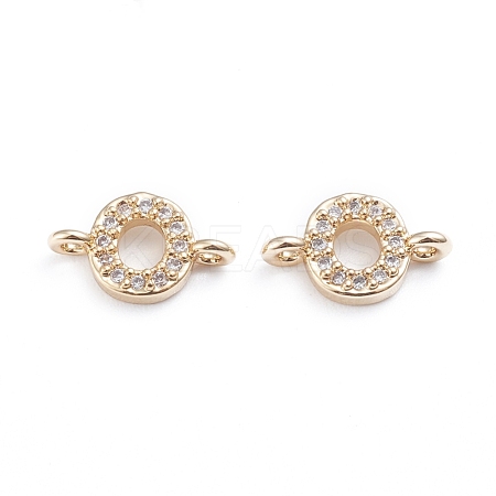 Brass Micro Pave Cubic Zirconia Letter Links ZIRC-I042-16G-O-1