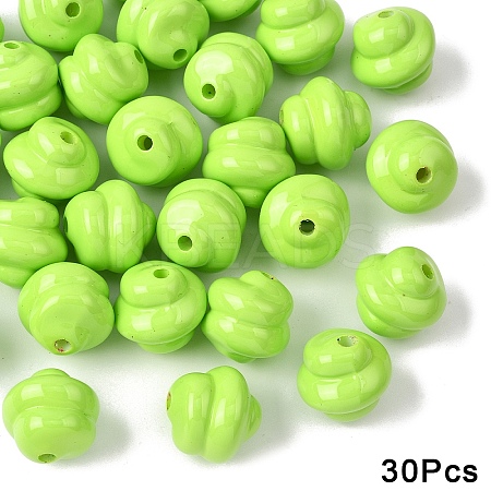 30Pcs Opaque Acrylic Beads OACR-YW0003-87F-1