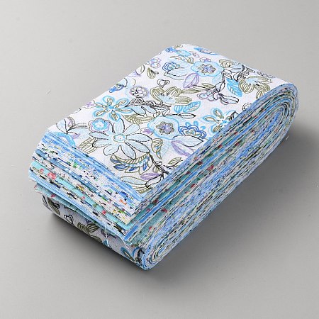 40Pcs 20 Styles Flower Pattern Cotton Fabric for Quilting and Sewing FIND-SZC0009-12D-1