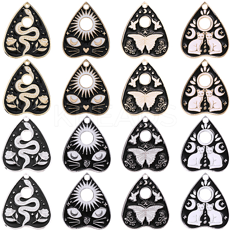 32Pcs 8 Styles Alloy Enamel Pendants ENAM-SC0005-13B-1