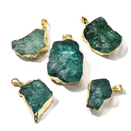 Raw Rough Natural Dyed Quartz Crystal Pendants G-G895-05LG-09-1