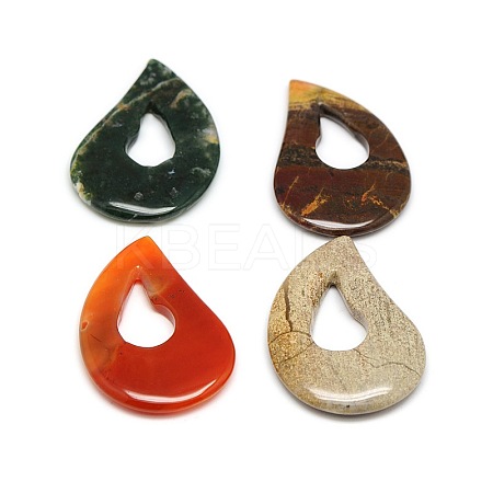 Mixed Gemstone Teardrop Pendants G-L260-05-1