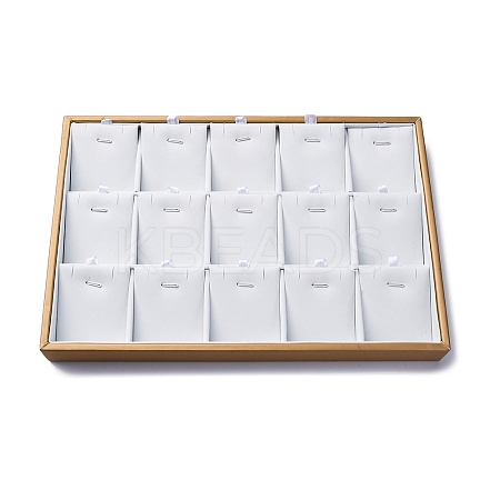 3-Row 15 Grids Imitation Leather Jewelry Pendant Trays CON-G023-13-1