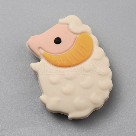 Sheep Food Grade Eco-Friendly Silicone Focal Beads SIL-WH0014-40-1