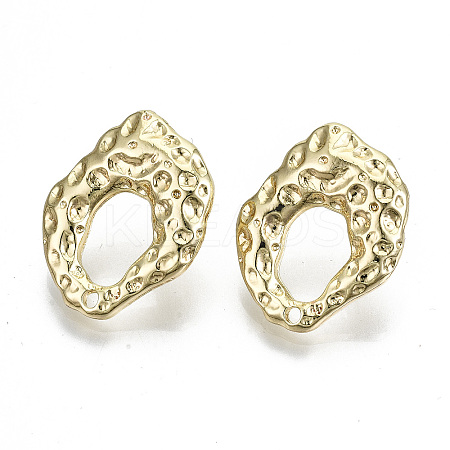 Rack Plating Hammered Alloy Stud Earring Findings LS-PALLOY-N155-65-NR-1