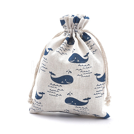 Polycotton(Polyester Cotton) Packing Pouches Drawstring Bags ABAG-S003-02D-1