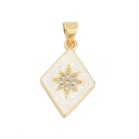 Brass Micro Pave Cubic Zirconia Pendants KK-I723-43G-1