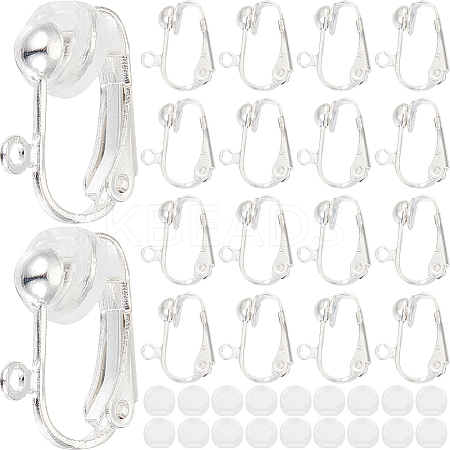 36Pcs Brass Clip-on Earring Findings KK-SP0001-08S-1