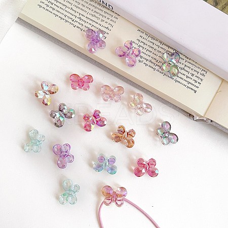 AB Color Plated Transparent Acrylic Beads OACR-I015-14-1
