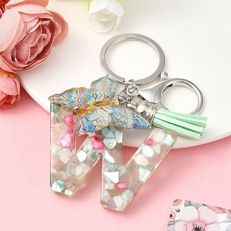 Resin & Acrylic & Faux Suede Tassel Keychain KEYC-YW00126-23-1