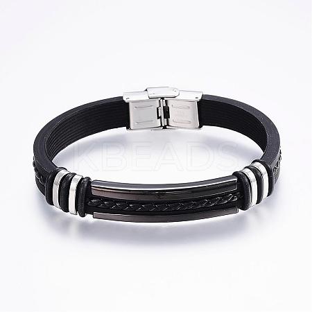 Silicone Cord Bracelets BJEW-F247-03B-1