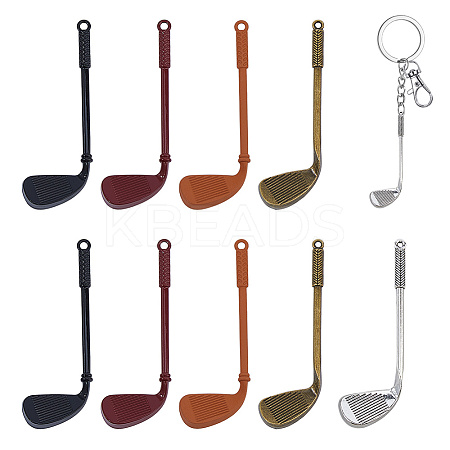 10Pcs 5 Styles Tibetan Style Zinc Alloy Big Pendants FIND-DC0008-13-1