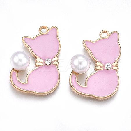 Alloy Enamel Kitten Pendants ENAM-S115-045B-1