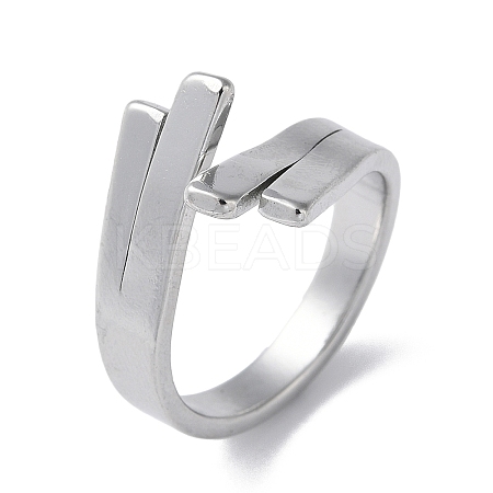 Non-Tarnish 304 Stainless Steel Cuff Ring RJEW-Q785-01P-1