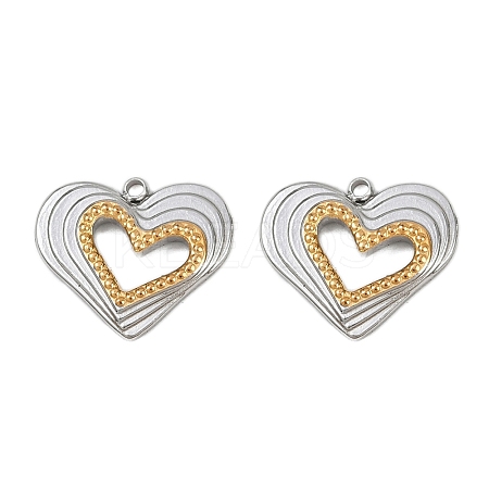 304 Stainless Steel Pendants STAS-L290-67GP-1