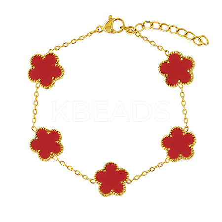 Acrylic Flower Link Chain Bracelet XT3040-2-1