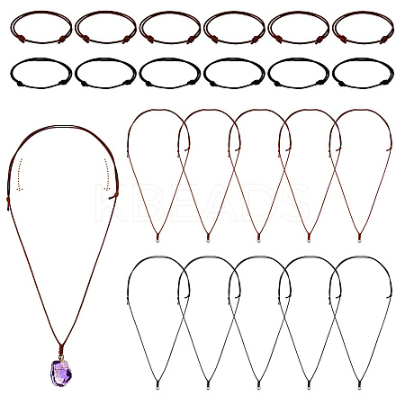 24Pcs 4 Styles Adjustable Waxed Polyester Cord Bracelet & Necklace Making Findings Kits MAK-DC0001-01-1