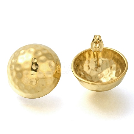 Ion Plating(IP) 304 Stainless Steel Half Round Stud Earrings EJEW-I312-05G-1
