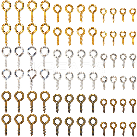 1200Pcs 9 Styles Iron Screw Eye Pin Peg Bails CABI-SP0001-01-1