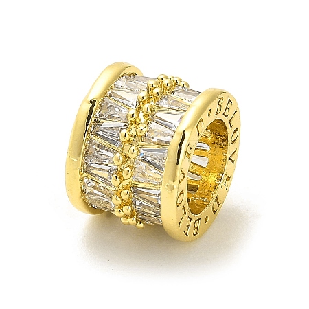 Rack Plating Brass Micro Pave Cubic Zirconia Beads KK-L210-005G-1