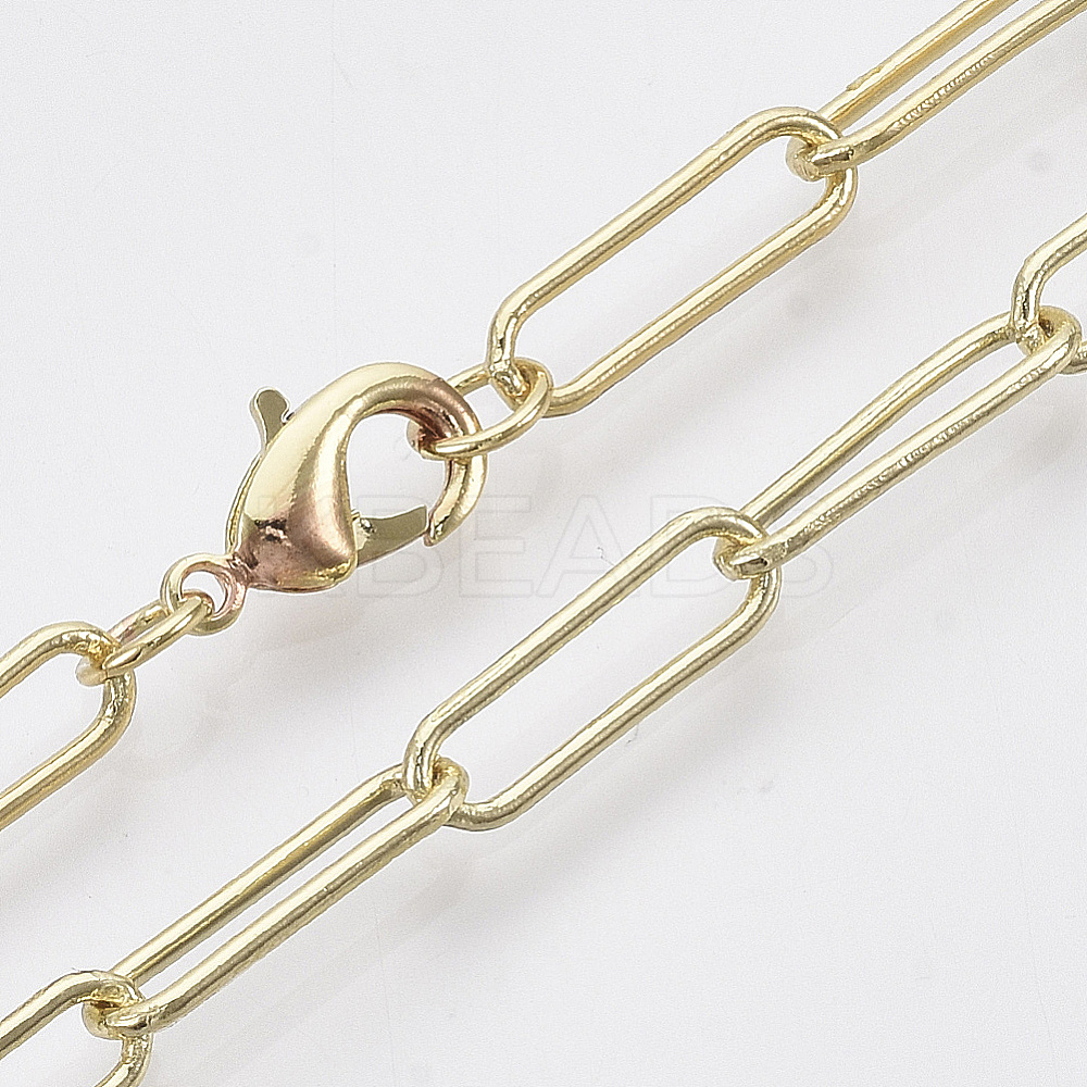 Wholesale Brass Round Oval Paperclip Chain Necklace Making - KBeads.com