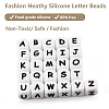 20Pcs White Cube Letter Silicone Beads 12x12x12mm Square Dice Alphabet Beads with 2mm Hole Spacer Loose Letter Beads for Bracelet Necklace Jewelry Making JX432A-4