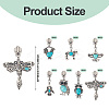 14Pcs 7 Styles Alloy & Synthetic Turquoise Zipper Sliders HJEW-TAC0101-3