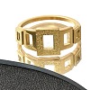 Textured Hollow Rectangle 304 Stainless Steel Finger Ring for Women RJEW-L126-11B-G-2