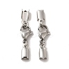 Tarnish Resistant 304 Stainless Steel Lobster Claw Clasps with Cord Ends STAS-H179-02P-1