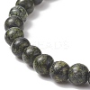 Natural Serpentine Round Beaded Stretch Bracelet BJEW-JB07554-02-2