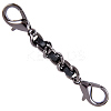 1Pc Black PU Leather Alloy Crub Chain Purse Strap Extenders for Purse Making PURS-CL0001-10C-7