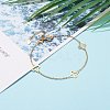 304 Stainless Steel Clover Link Anklets AJEW-AN00410-4