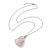 3 Pcs 201 Stainless Steel Crystal Stone Cage Pendant Necklaces NJEW-JN04749-5