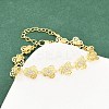 Brass Micro Pave Clear Cubic Zirconia Link Chain Bracelets for Women BJEW-A090-10C-G-1